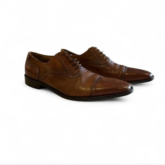 John W. Nordstrom Other - Men's Oxford Leather Dress Shoe Size 9.5 Lace Up Sterza Cap Toe Tan/Brown